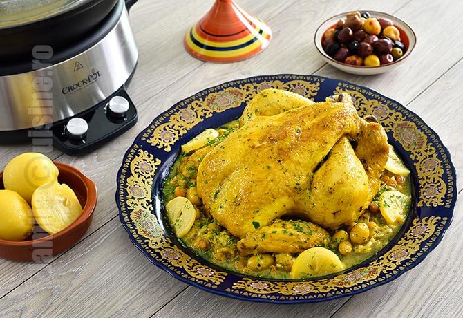 Pui marocan cu masline la Crock-Pot